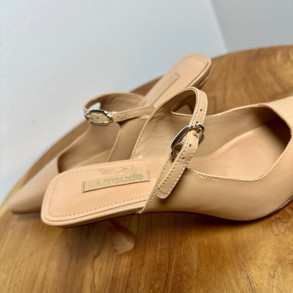 Larroude Ines Mule Women Tan Patent Leather Handmade Brazil - Picture 13 of 13